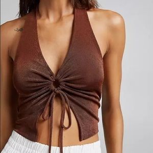 Bershka Brown Halter Top